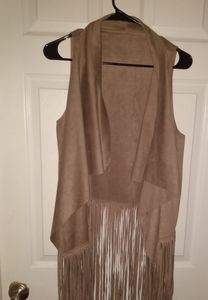 Suede overshaul with fringe